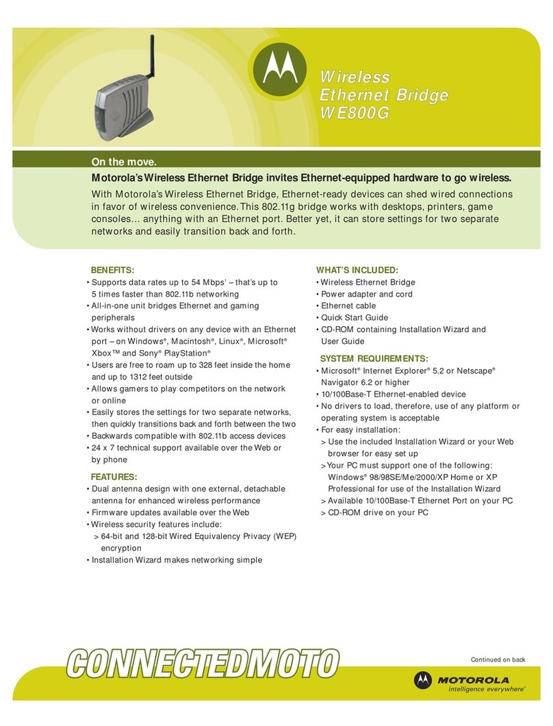 Motorola WE800G - Wireless EN Bridge Specifications