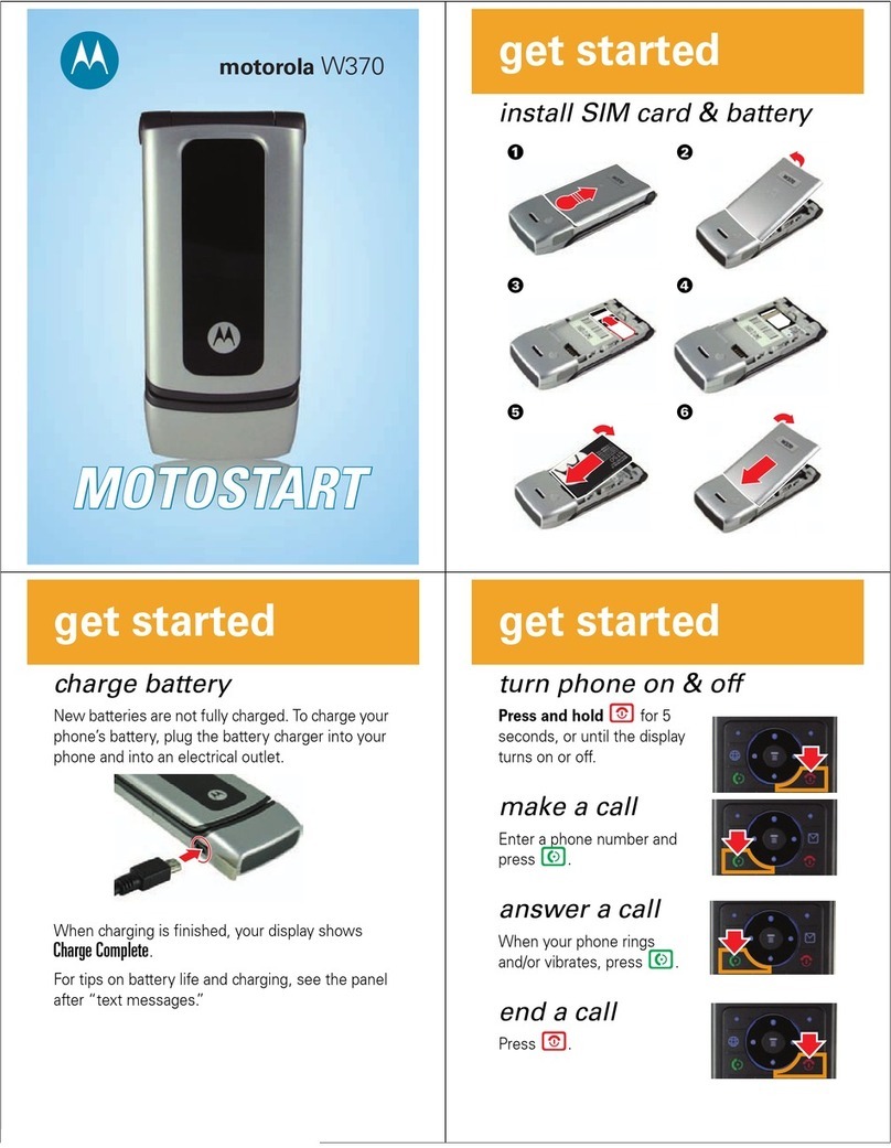 Motorola W370 Specification sheet