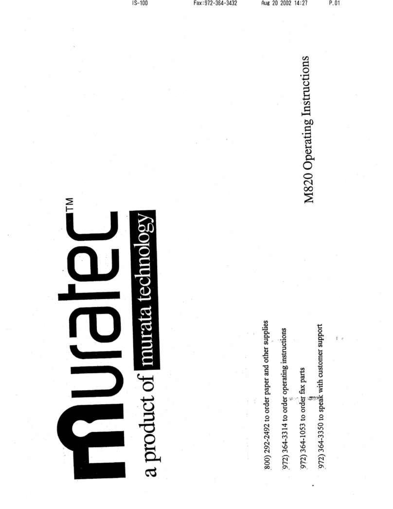 Muratec M-820 User manual