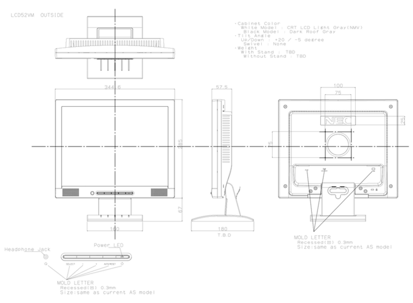 NEC LCD52VM - AccuSync - 15" LCD Monitor User manual