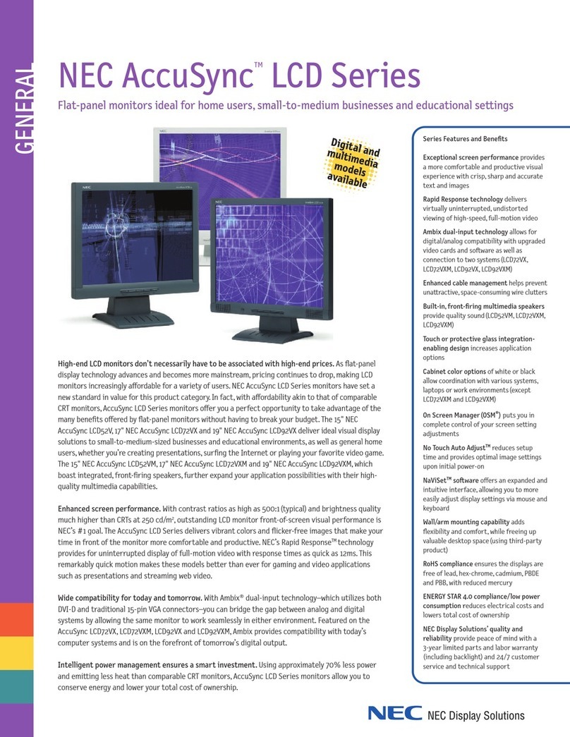 NEC AccuSync LCD52V User manual