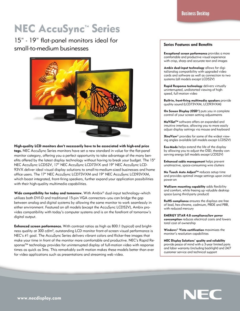 NEC AccuSync LCD52V User manual