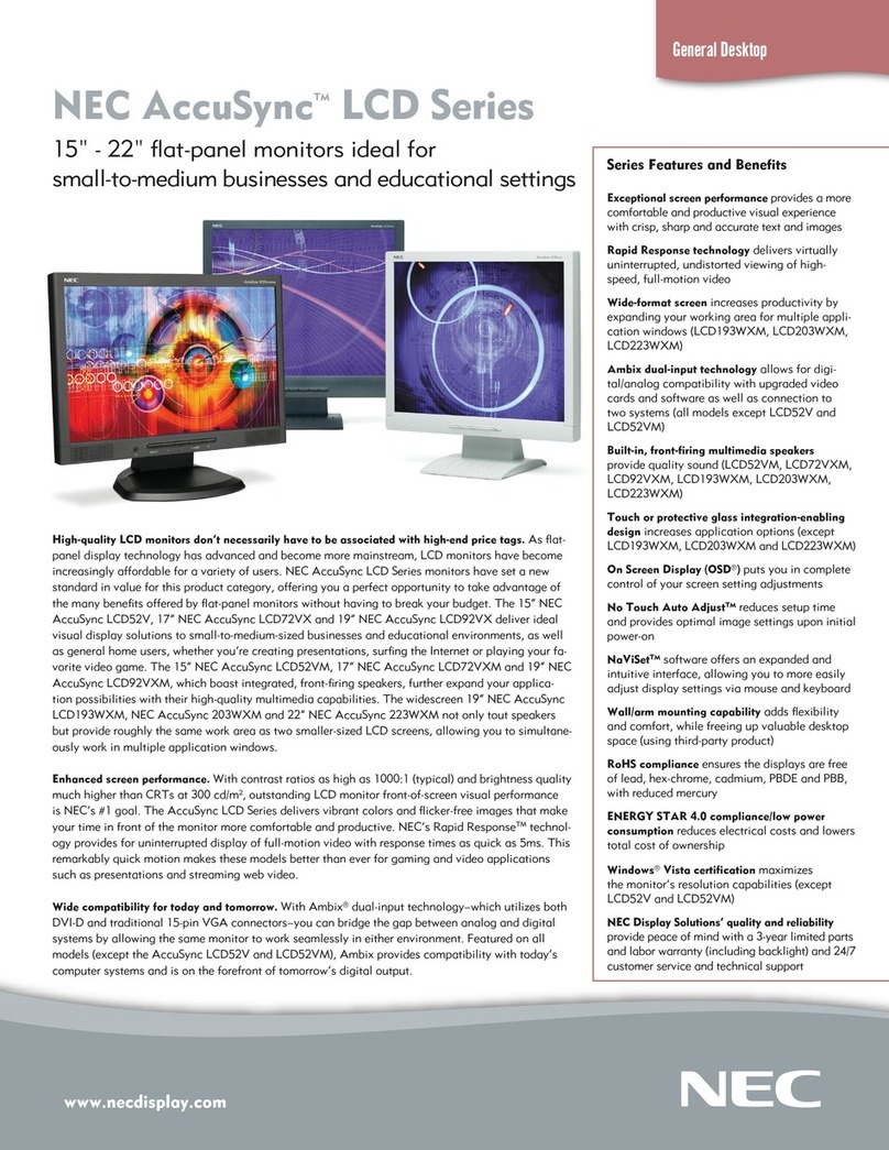 NEC AccuSync LCD203WXM User manual