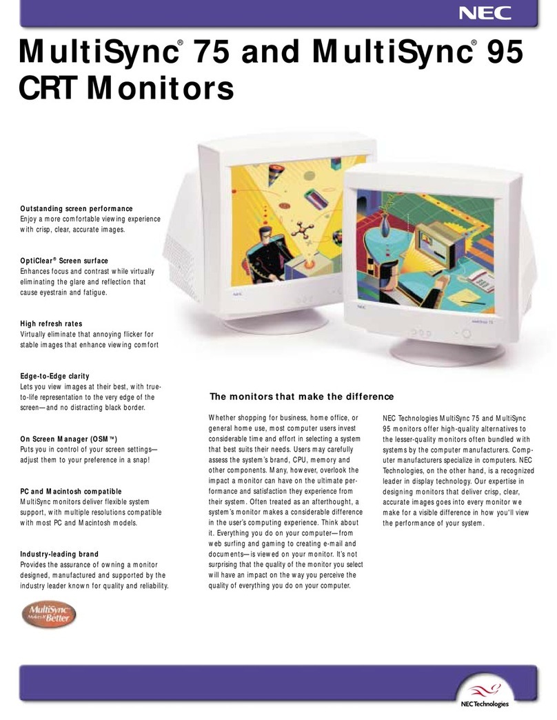 NEC MultiSync 75 User manual