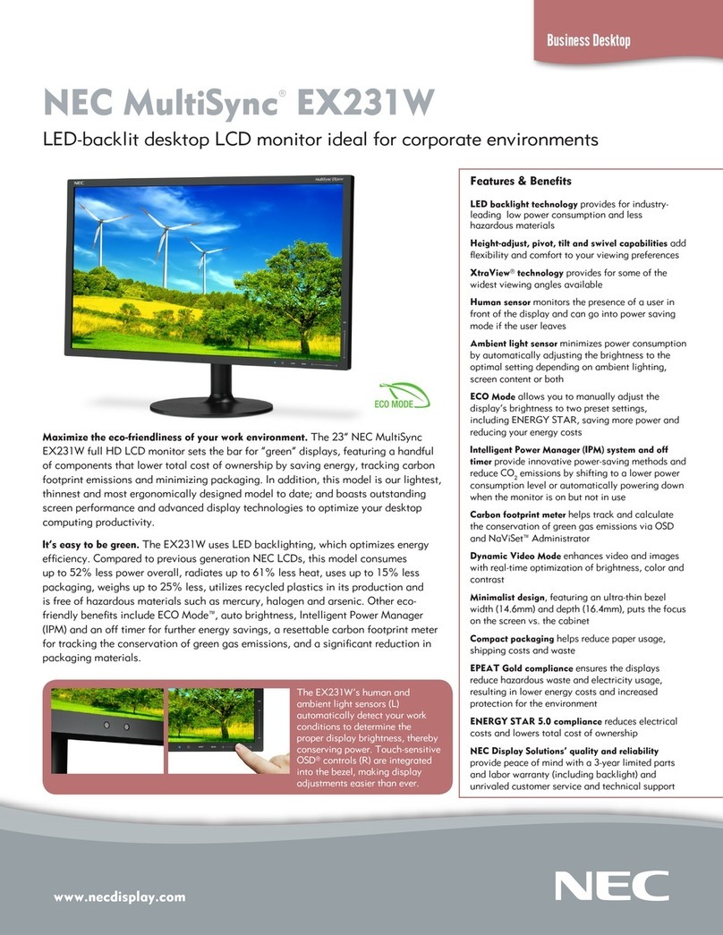 NEC MultiSync EX231W User manual NEC MultiSync EX231W User manual