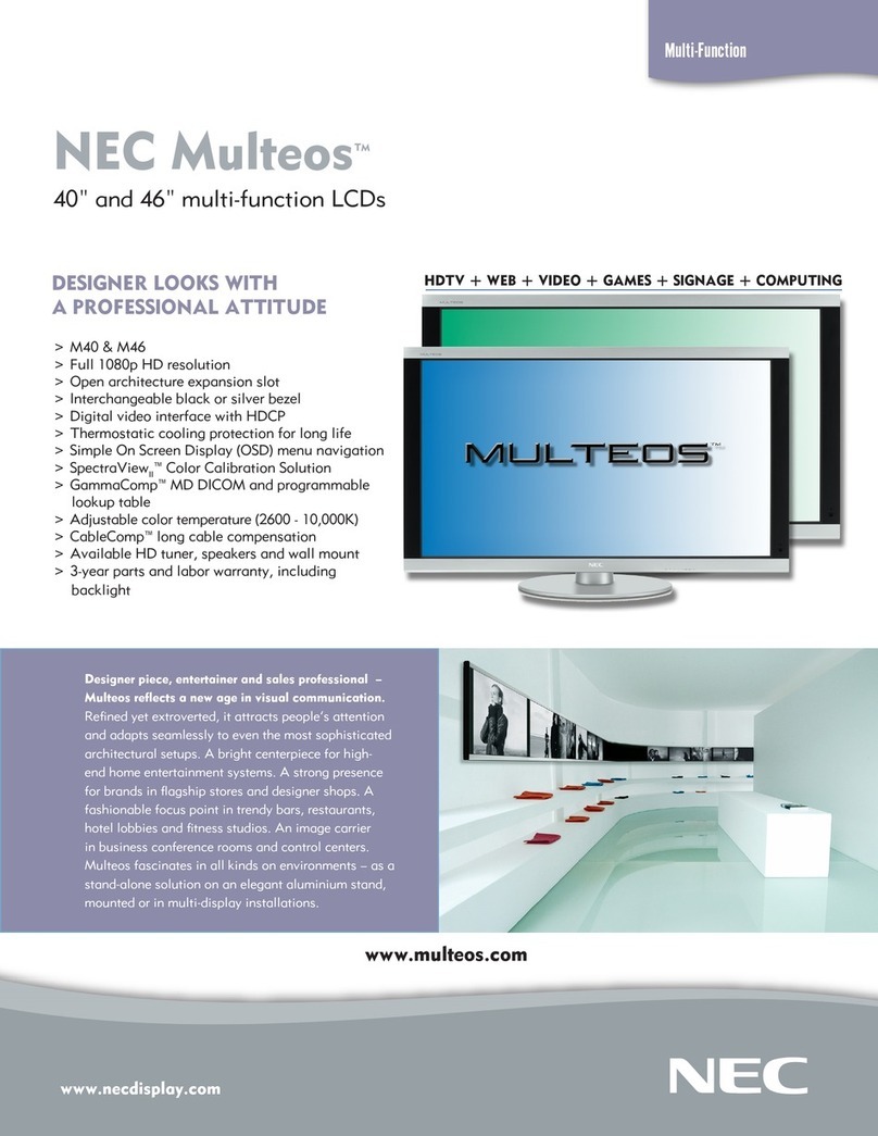 NEC M40 - MULTEOS - 40" LCD TV User manual