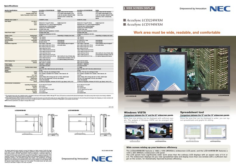 NEC AccuSync LCD194WXM User manual
