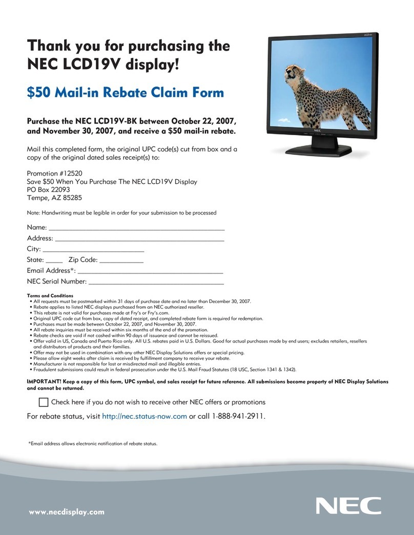 NEC AccuSync LCD19V Manual