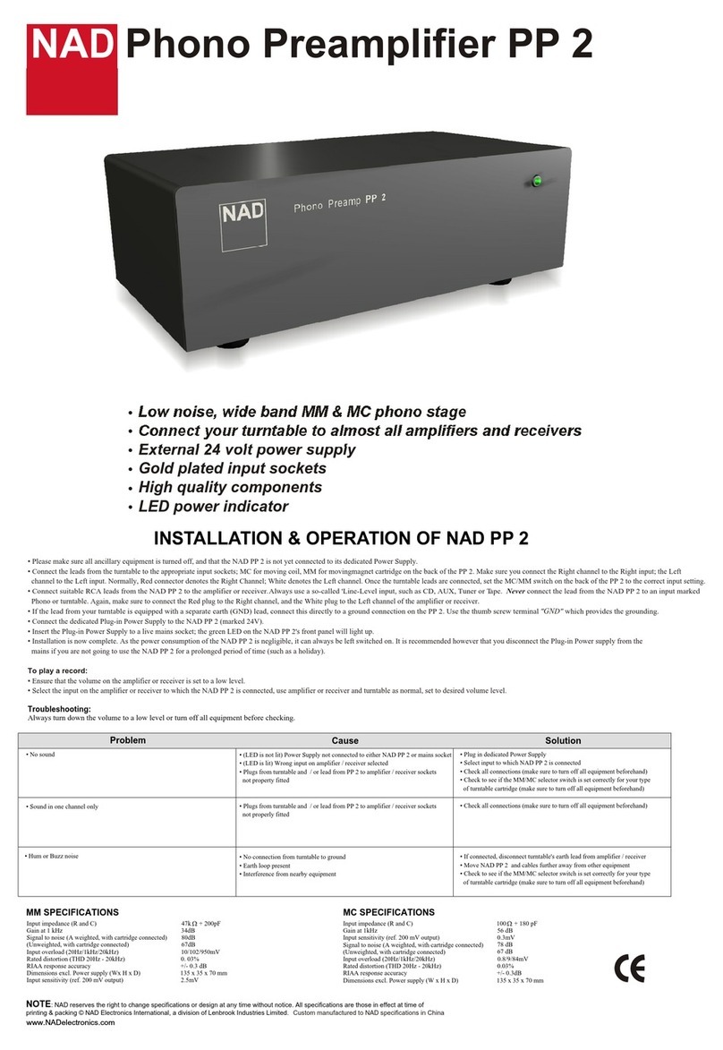 NAD PP-2 Installation and operation