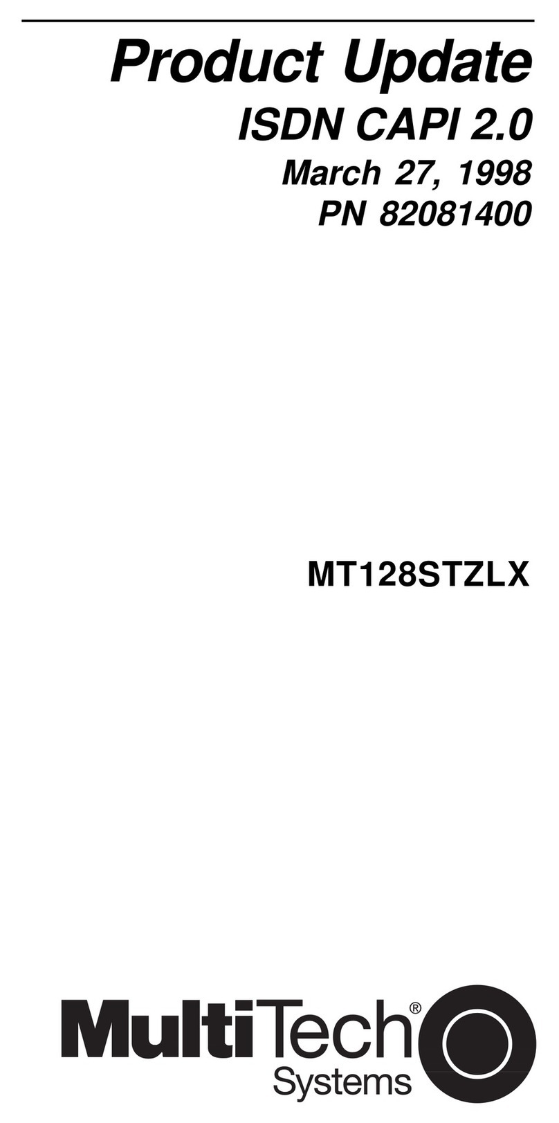 Multitech MT128STZLX Operator's manual Multitech MT128STZLX Operator's manual