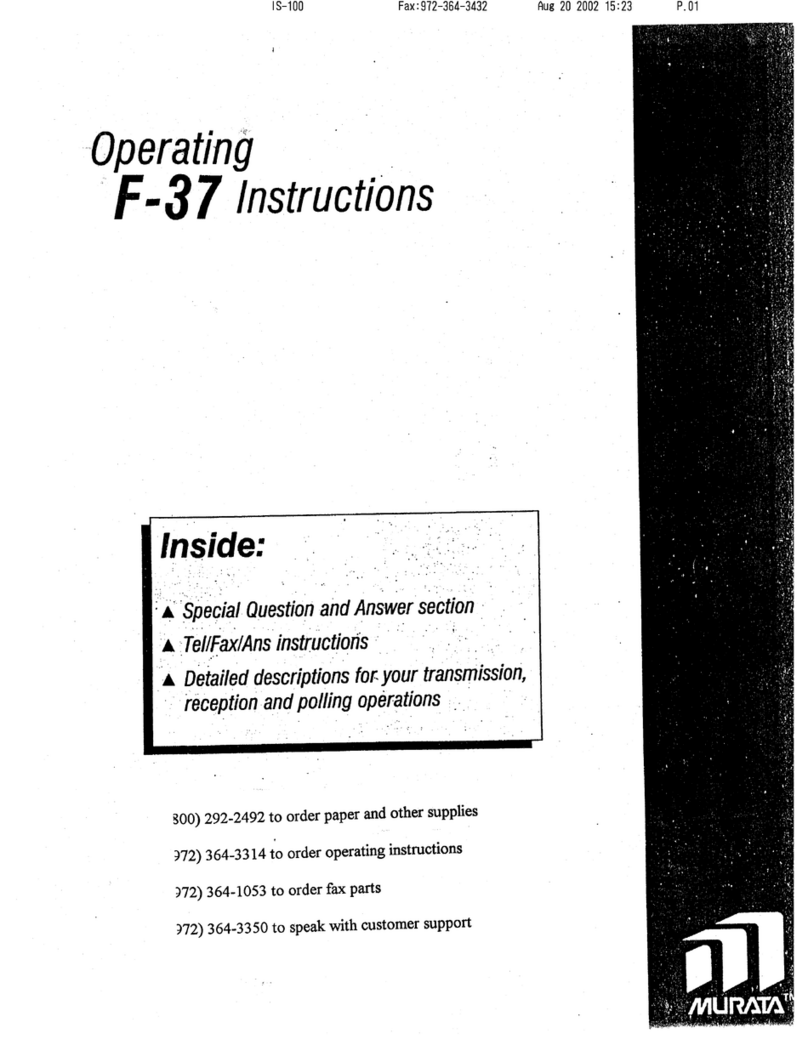 Murata F-37 operating instructions