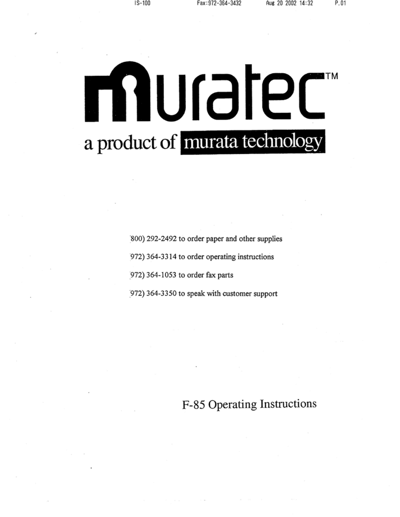 Muratec F-85 operating instructions