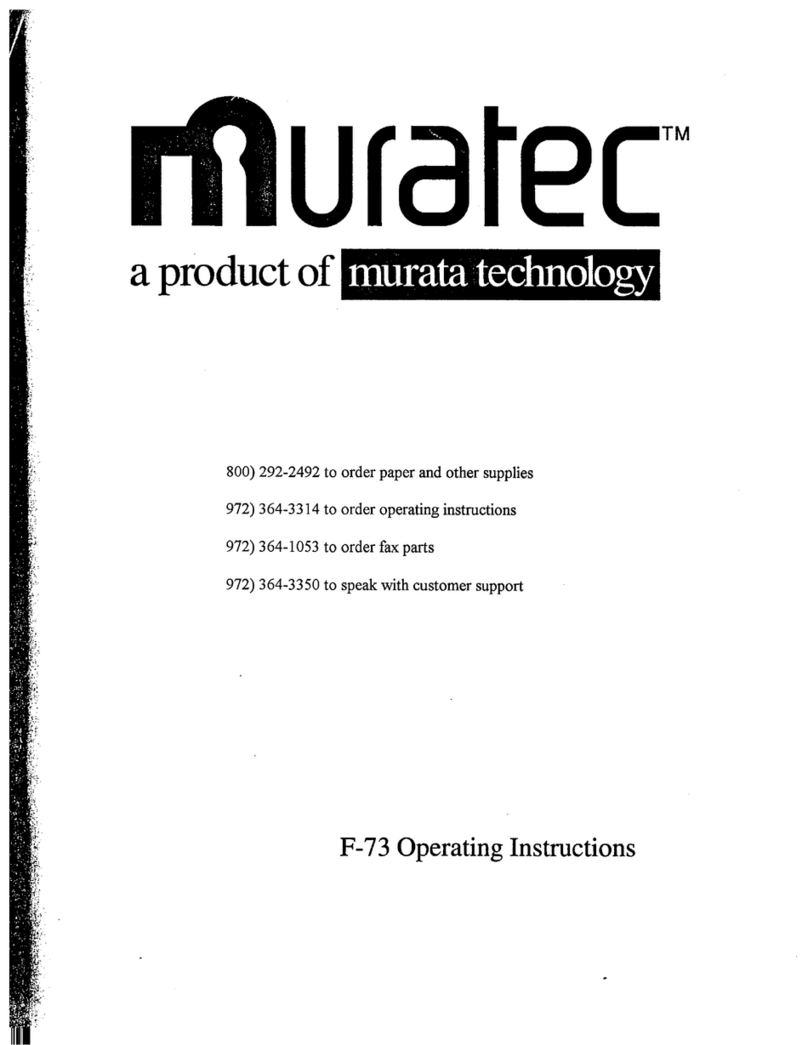 Muratec F-73 operating instructions