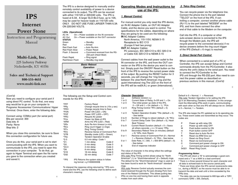 Multilink Power Stone Instruction and programming manual Multilink Power Stone Instruction and programming manual