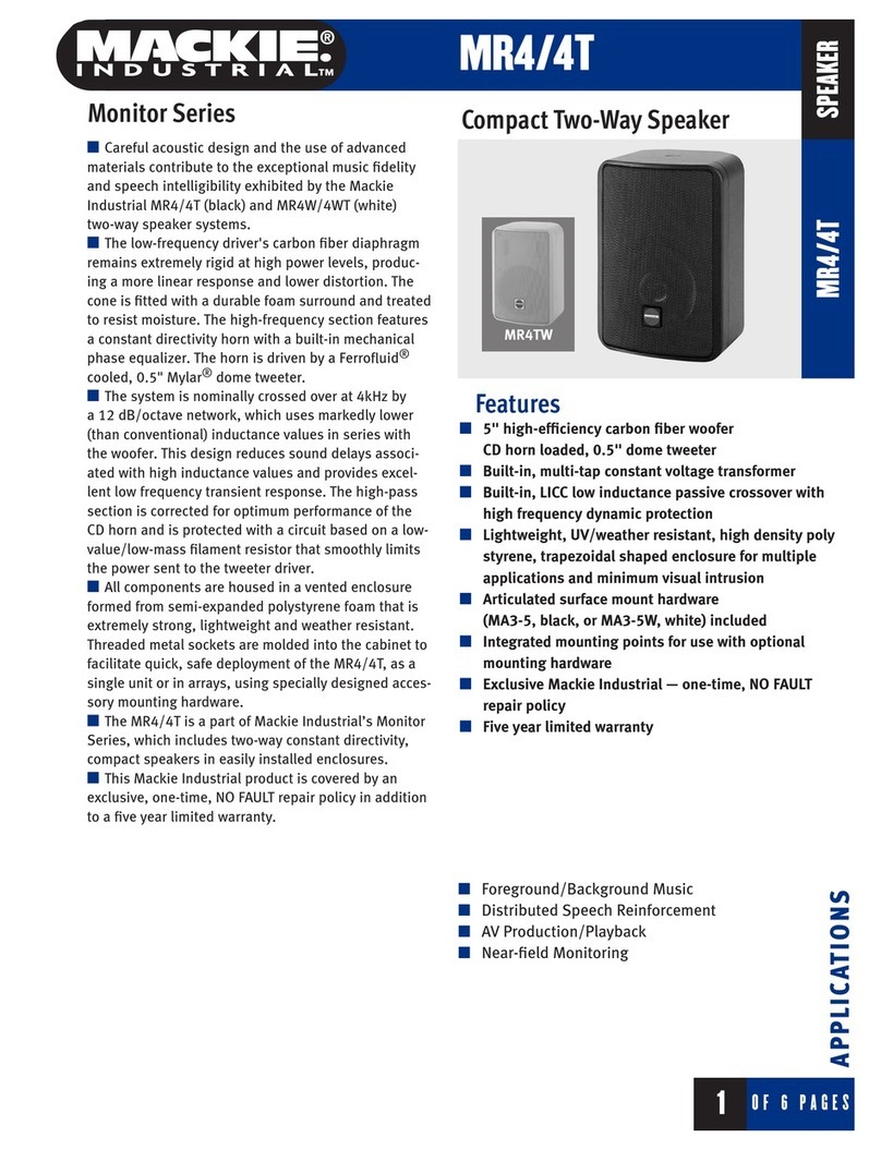 Mackie Monitor Series MR4 Specifications