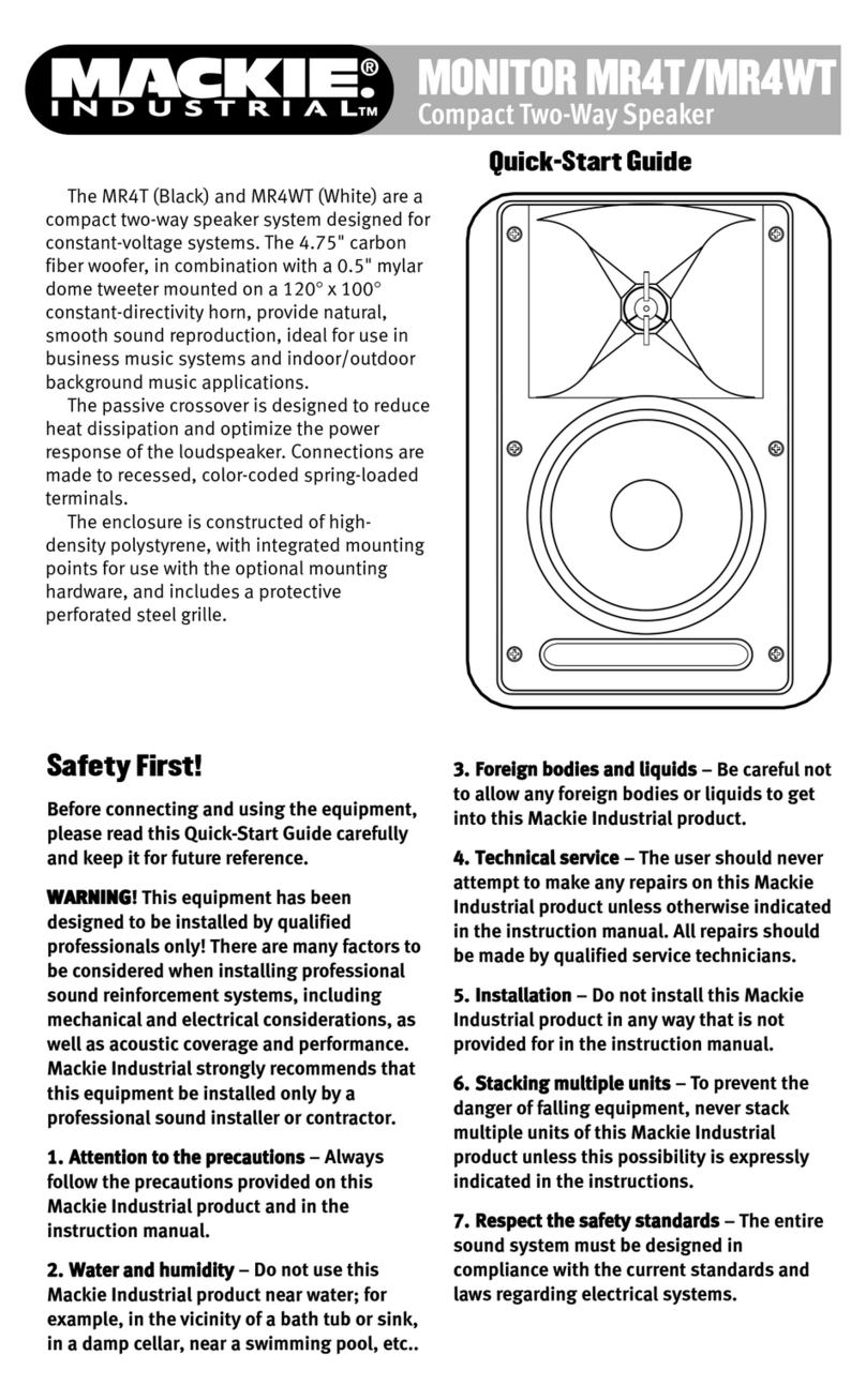 Mackie Monitor Series MR4T User manual