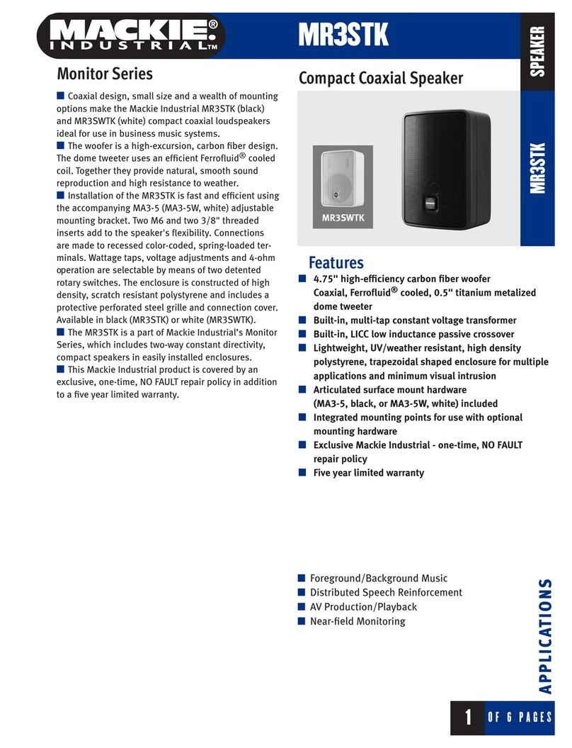 Mackie Monitor Series MR3STK Specifications