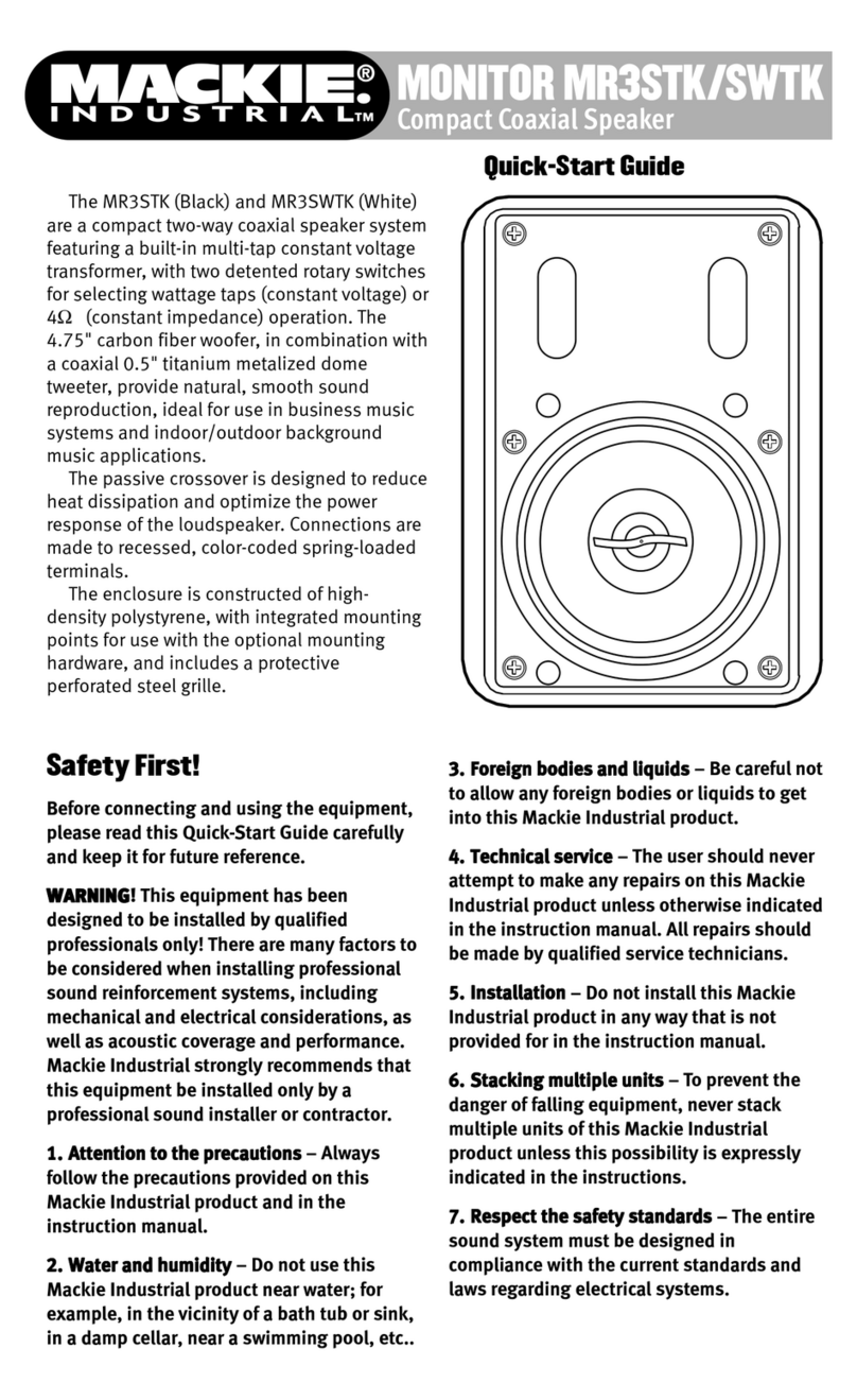 Mackie Monitor Series MR3STK User manual