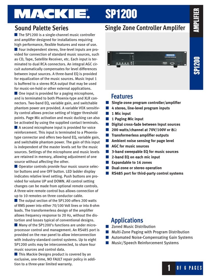 Mackie Sound Palette SP1200 brochure Mackie Sound Palette SP1200 brochure