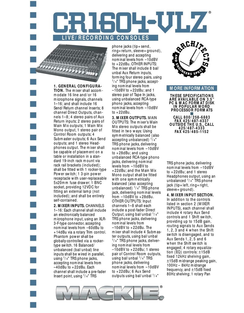 Mackie CR1604-VLZ User manual