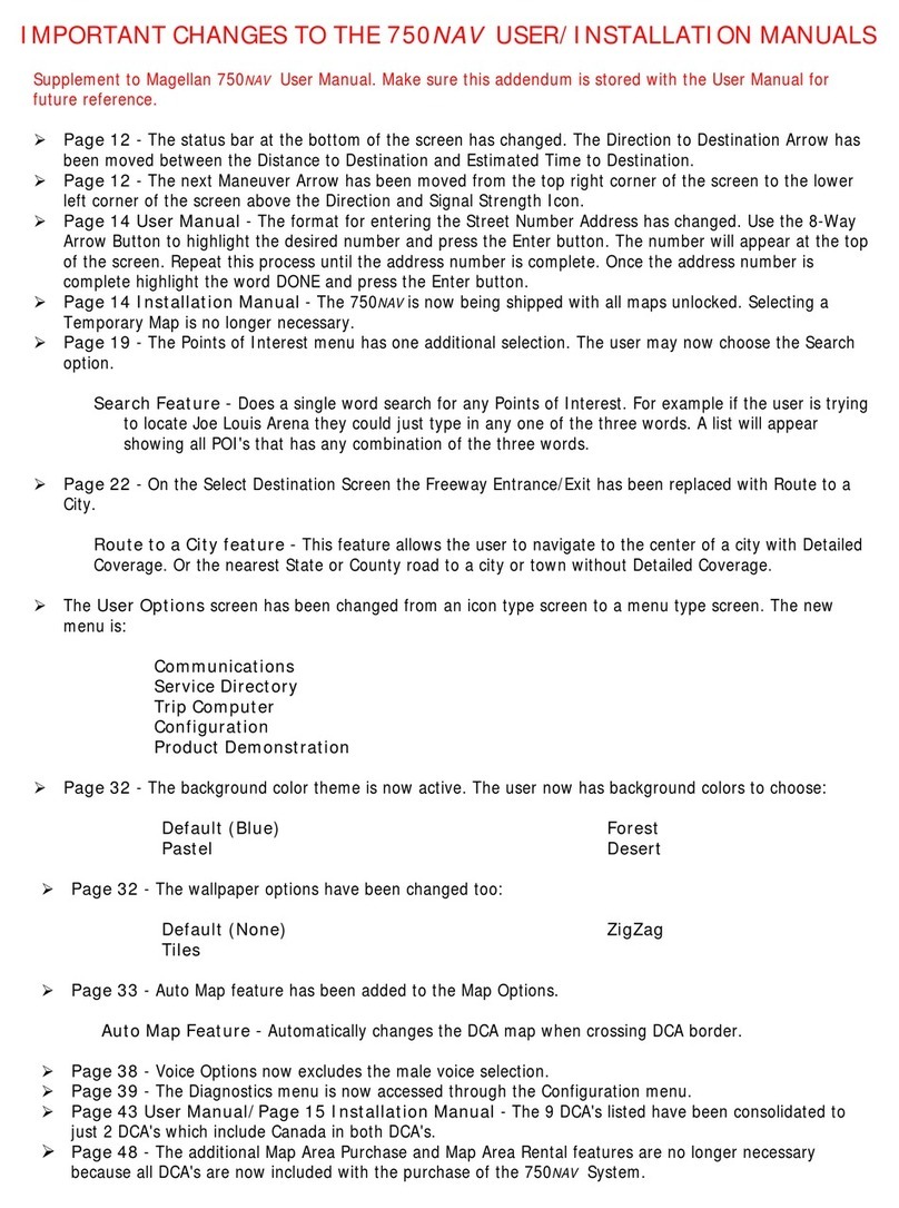 Magellan 750NAV User & installation manual