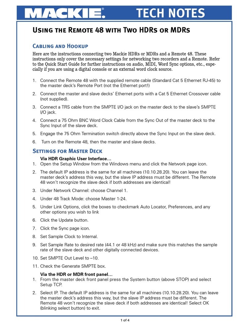 Mackie Remote 48 User manual