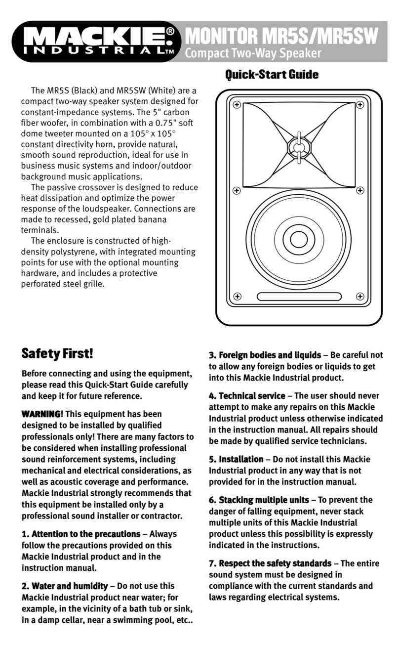 Mackie Monitor Series MR5S quick start guide