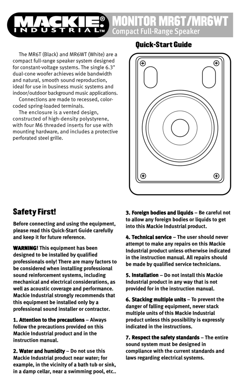Mackie Monitor Series MR6T User manual