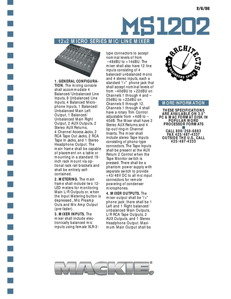 Mackie MicroSeries 1202 Specifications