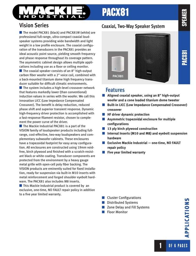 Mackie Vision Series PACX81 Specifications