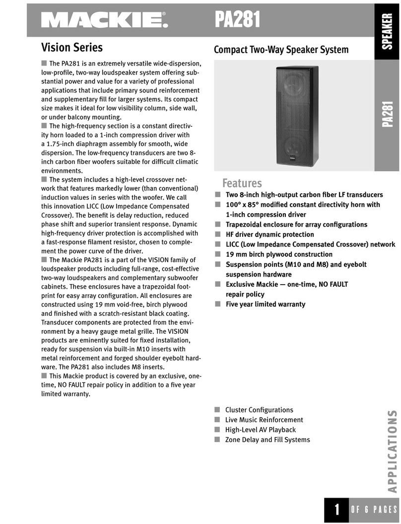 Mackie Vision Series PA281 Specifications