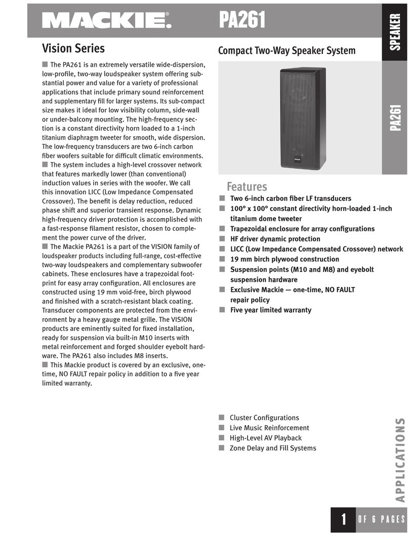 Mackie Vision Series PA261 User manual