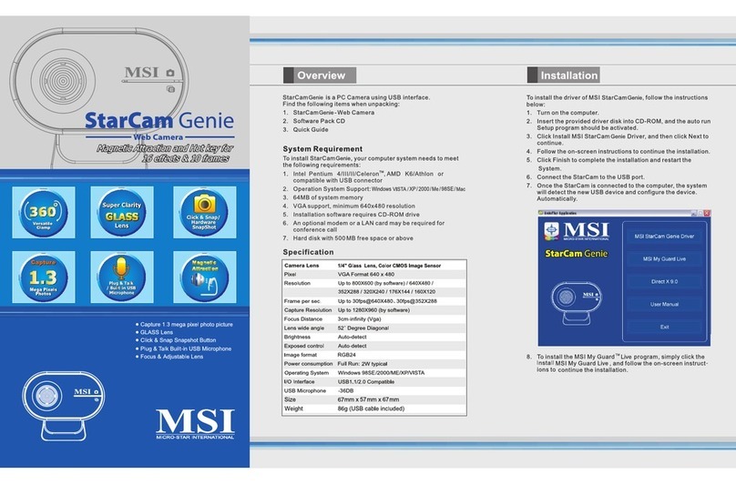 MSI StarCam Genie supplementary guide