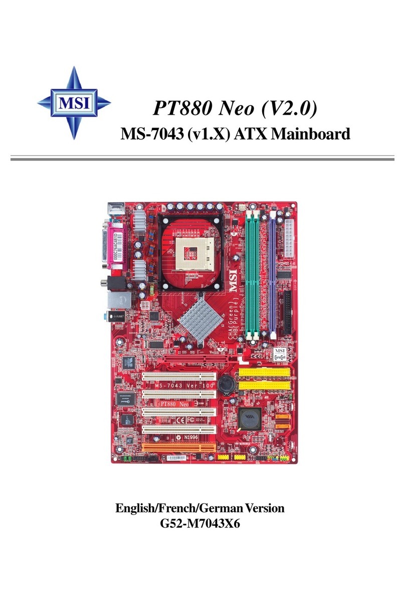 MSI PT880 - Neo-FSR Motherboard - ATX User manual