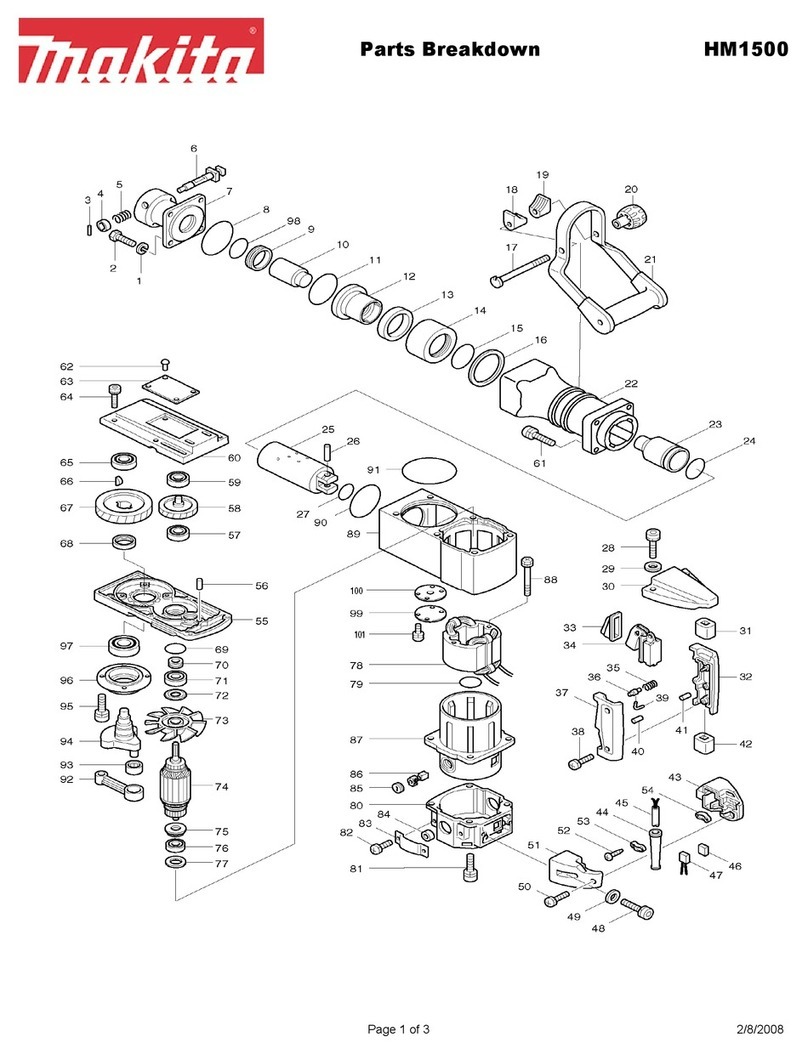 Makita HM1500 Parts Breakdown