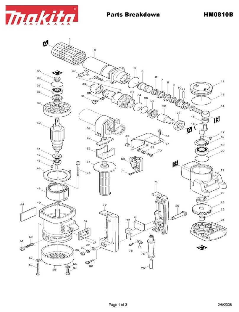 Makita HM0810B Parts Breakdown