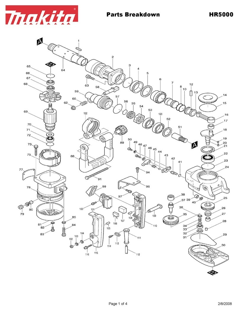 Makita HR5000 Parts Breakdown