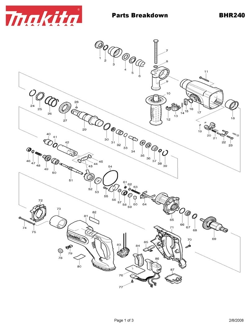 Makita BHR240 Parts Breakdown