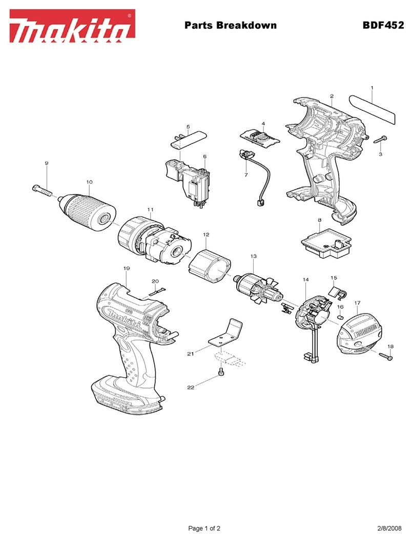 Makita Makstar BDF452 Parts Breakdown