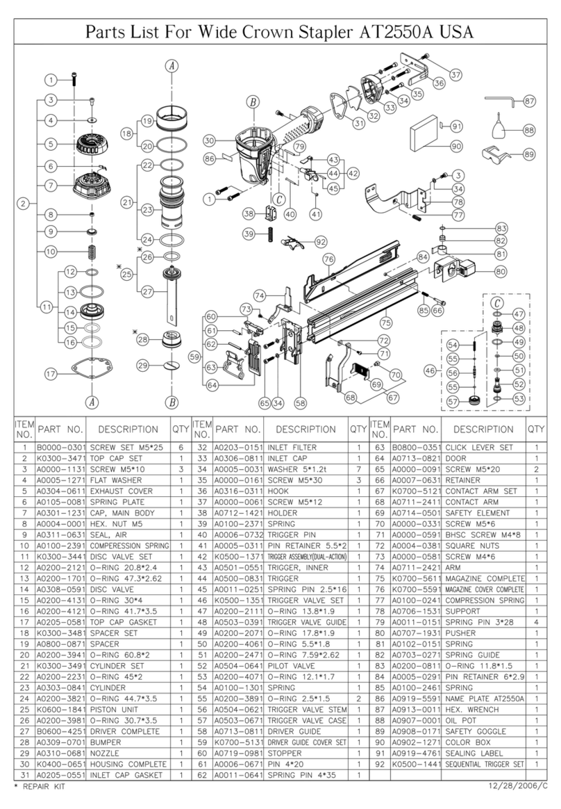 Makita AT2550A parts list