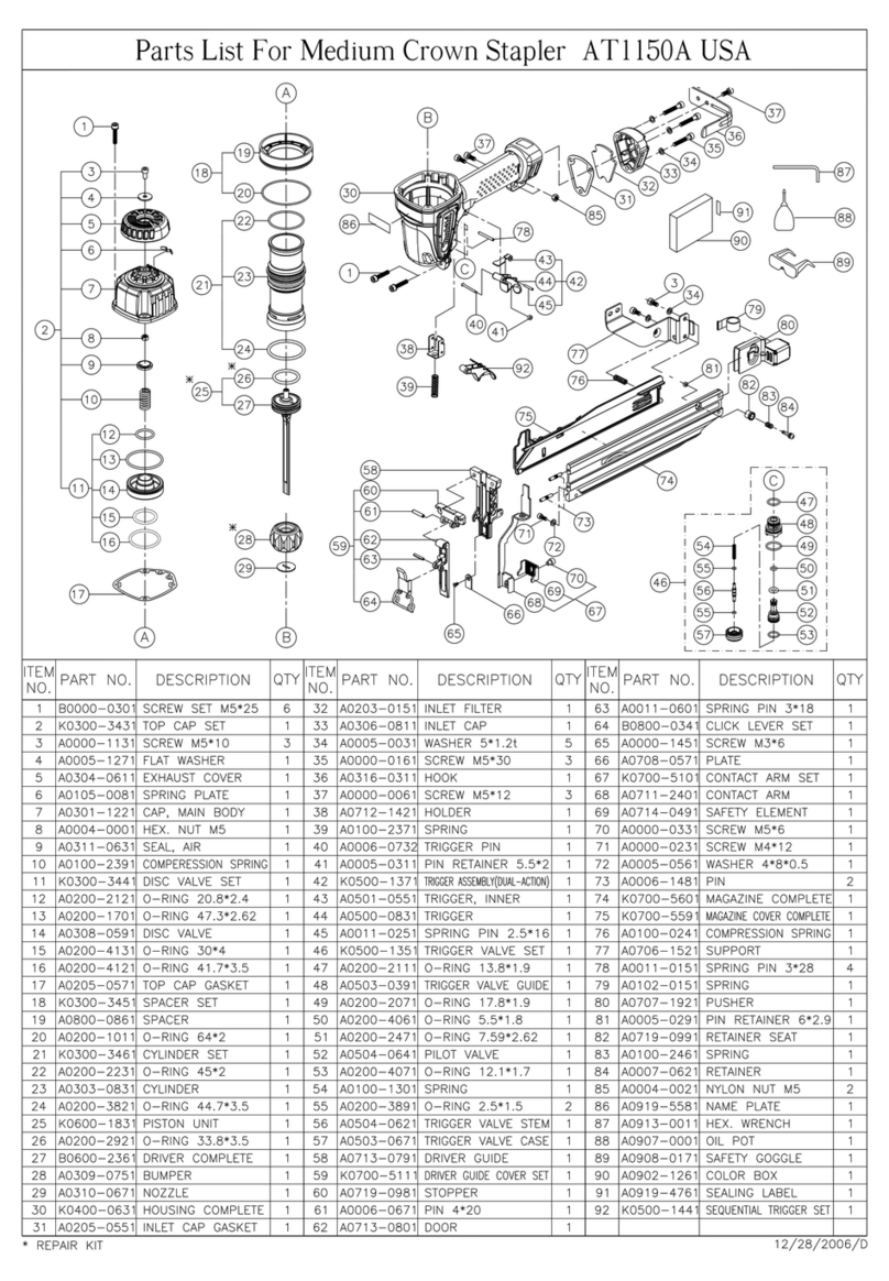 Makita AT1150A parts list