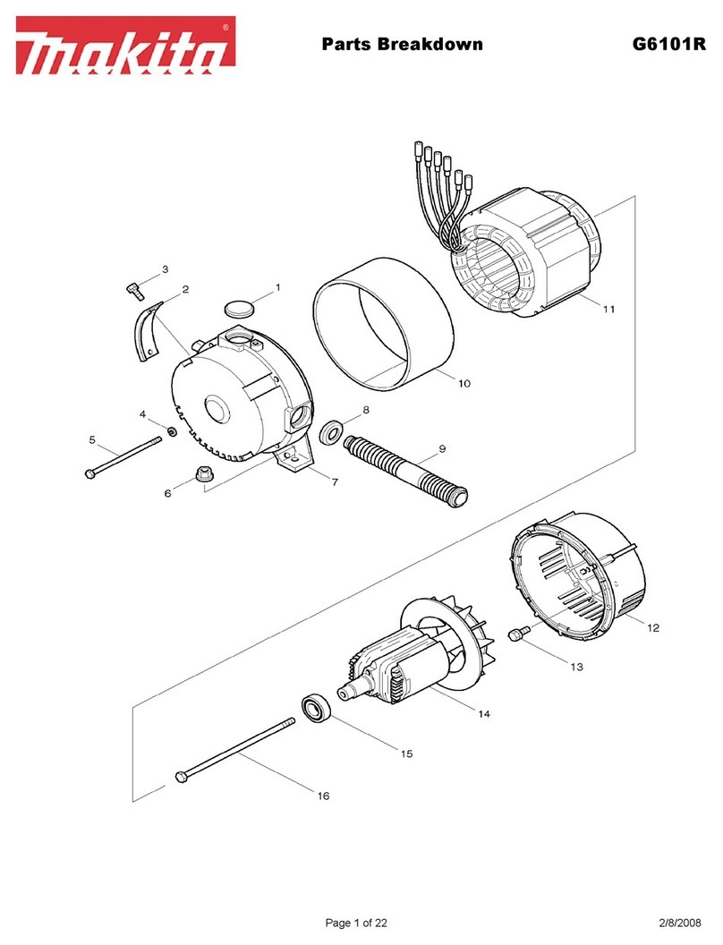 Makita G6101R Parts Breakdown