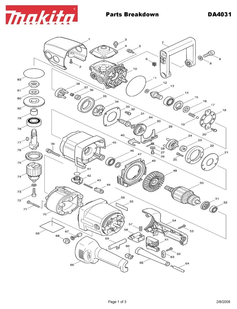 Makita DA4031 Parts Breakdown