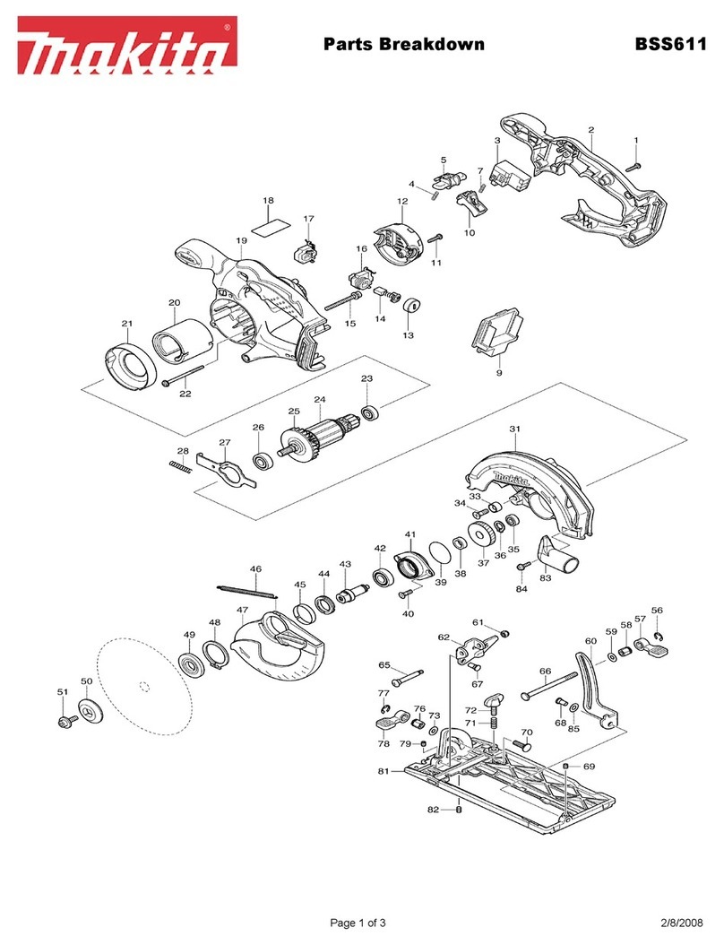 Makita BSS611 Parts Breakdown