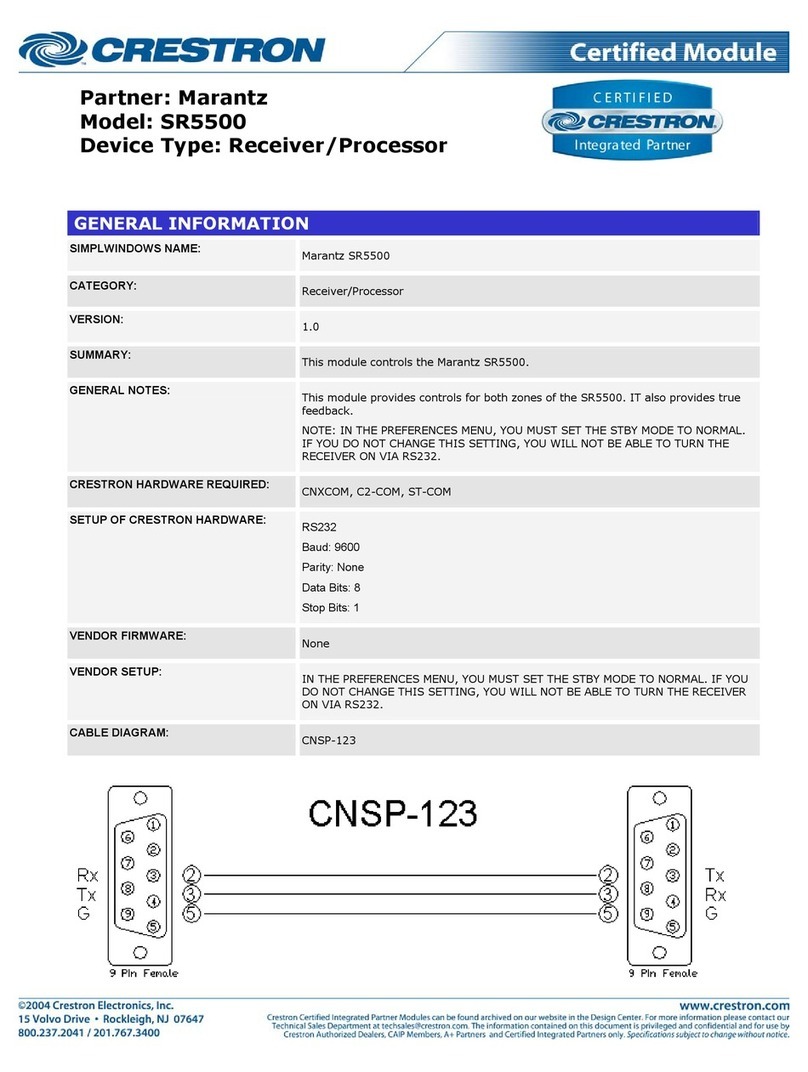 Crestron SR5500 Configuration guide