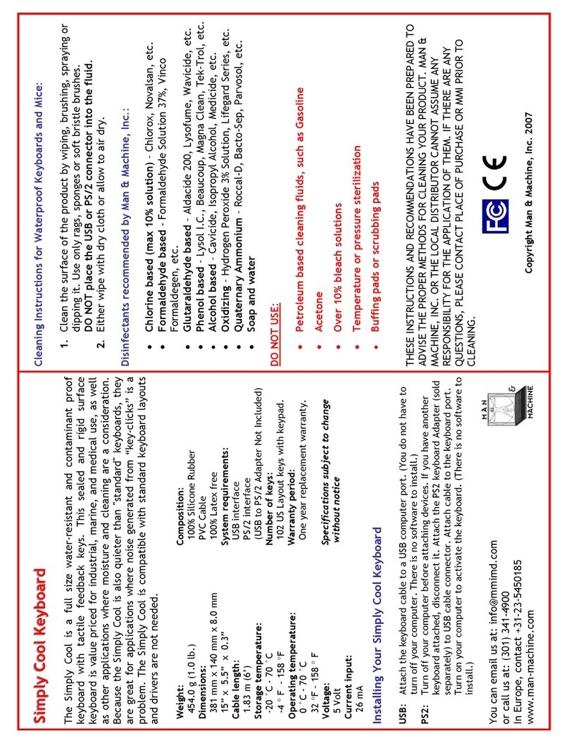 Man & Machine Simply Cool User manual