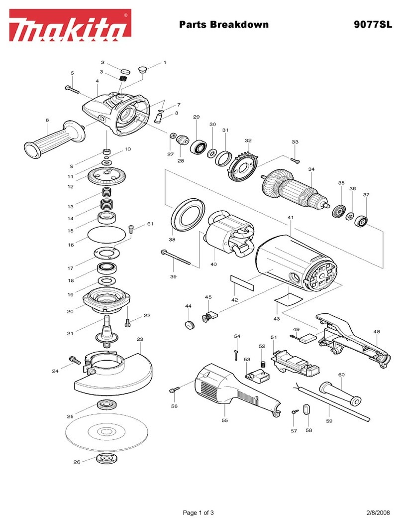 Makita 9077SL Parts Breakdown
