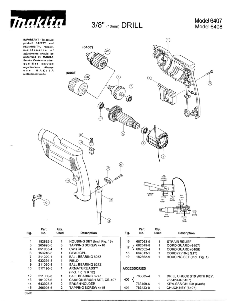 Makita 6407 parts list