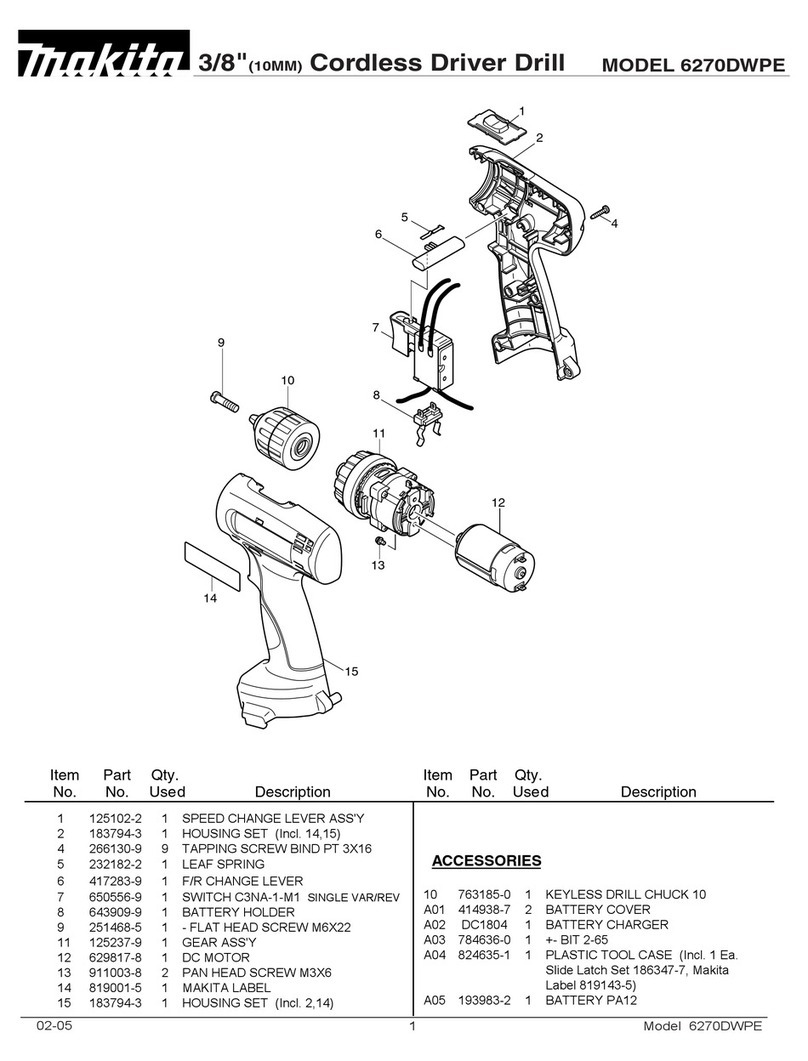 Makita 6270DWPE Quick start guide