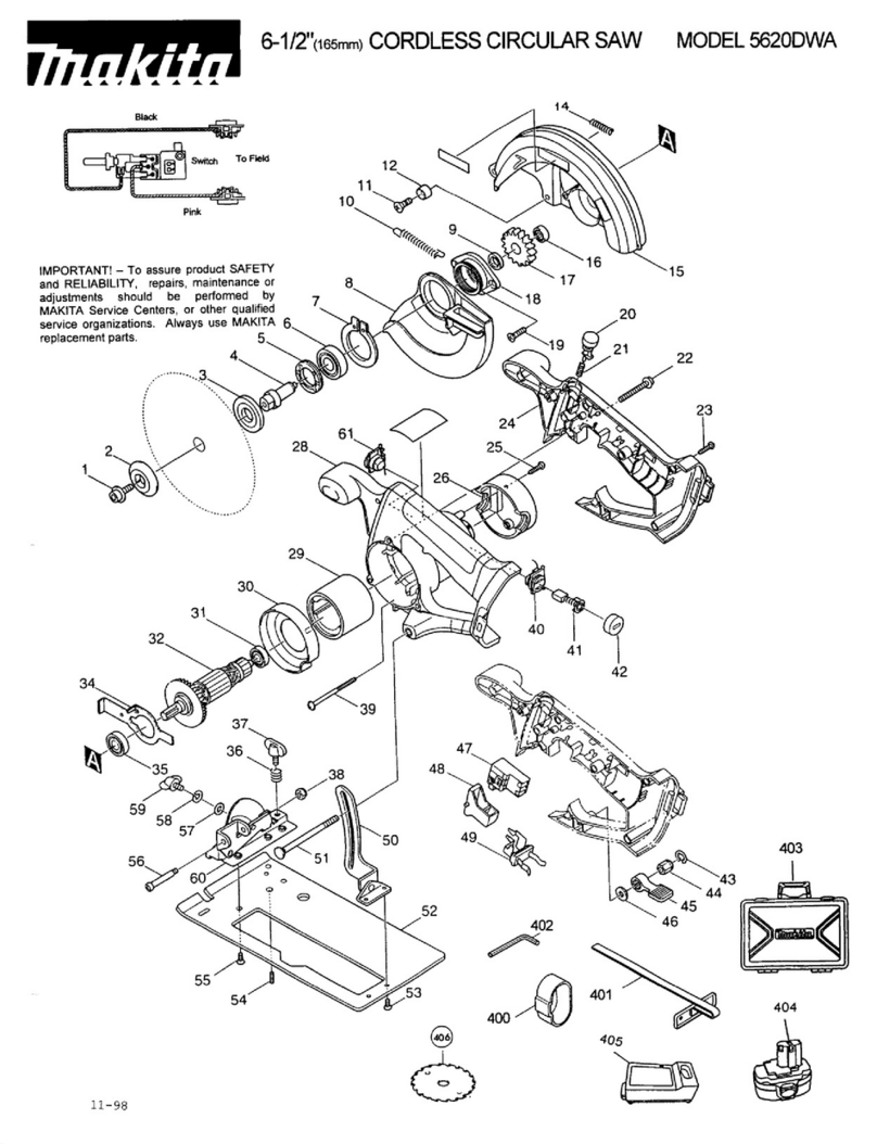 Makita 5620DWA Parts Breakdown